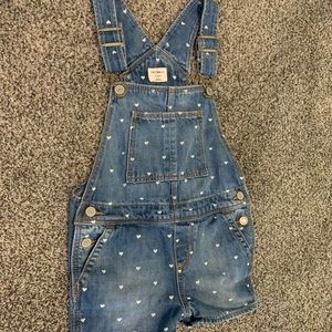 Gap short overalls with heart detail